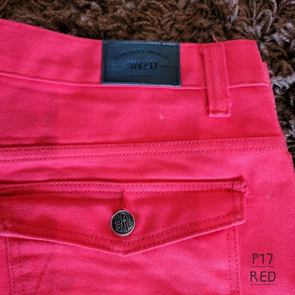 JINZU JEANS W42 L32 Red Zipper Fly - Picture 5 of 9